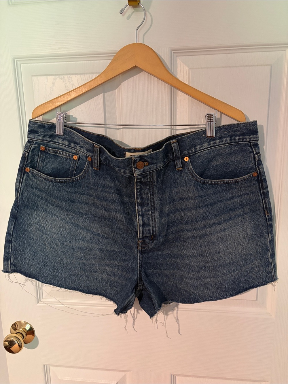 Madewell Dark Blue Denim Cutoff Shorts